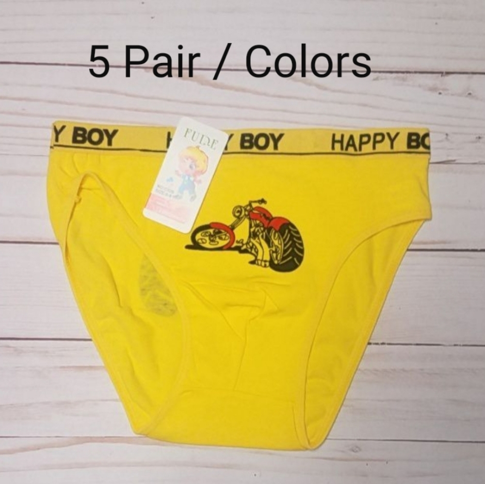5 New Pair Boys Bikini Style Underwear Briefs
